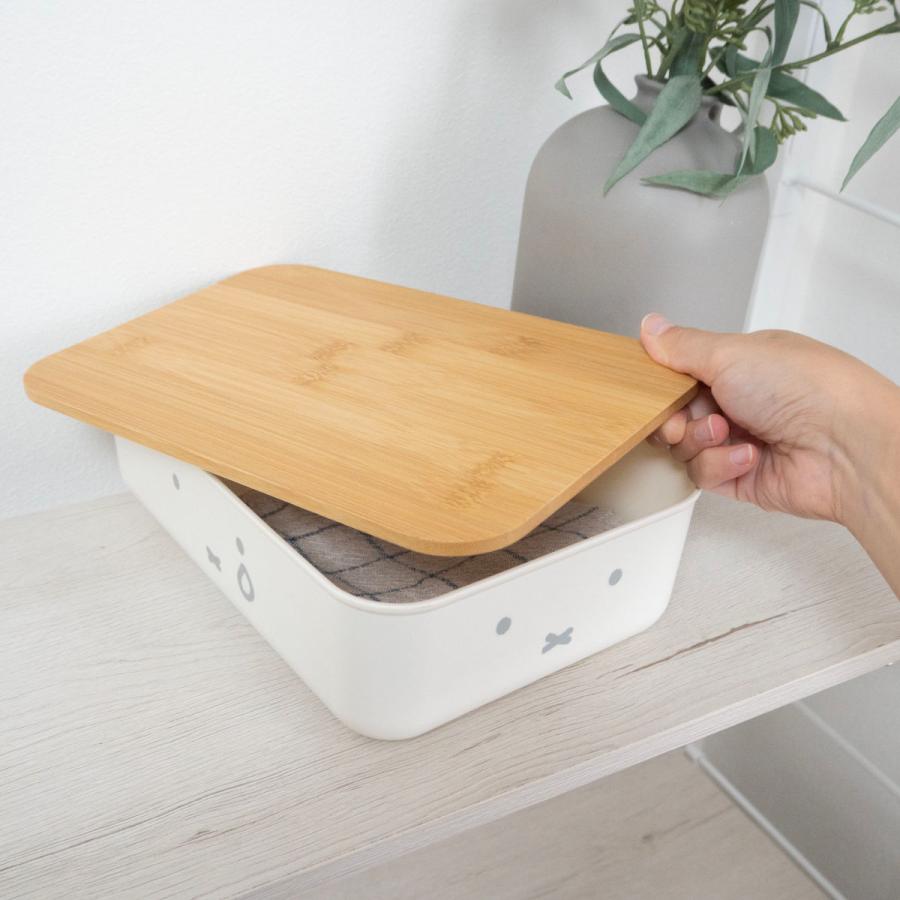 オカトー 収納ボックス miffy バンブー ふた付き収納ケース S 幅26
