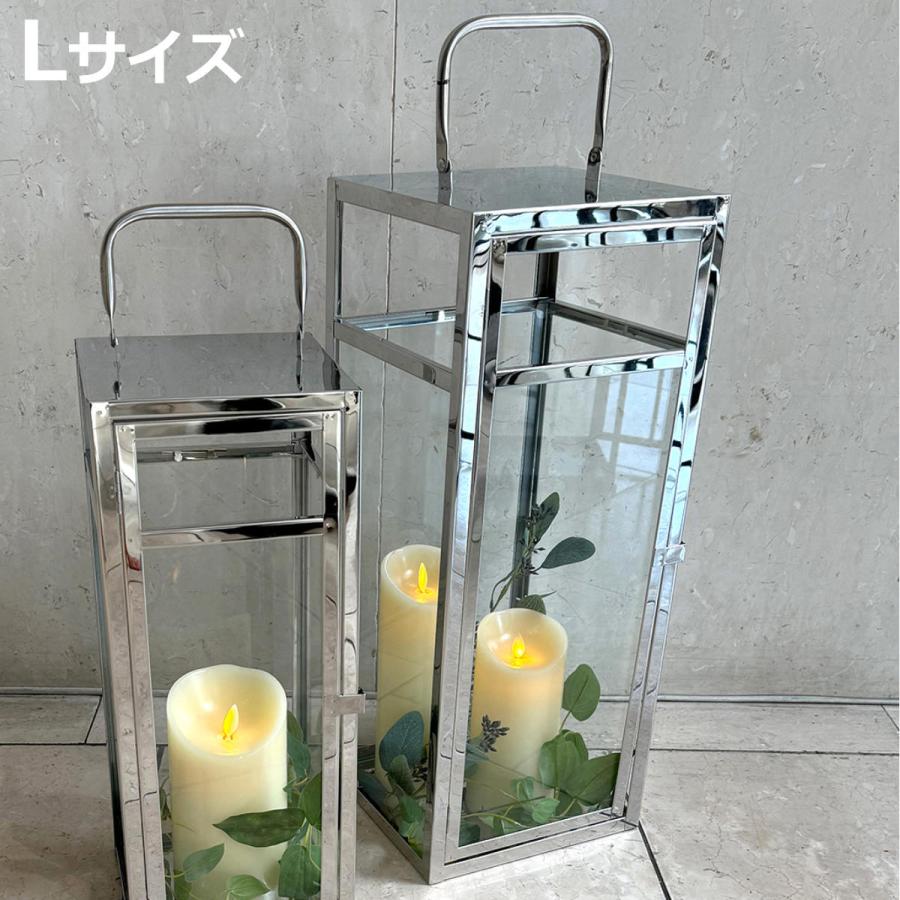 カメヤマキャンドル ディスプレイケース シルバーランタン L ガラス