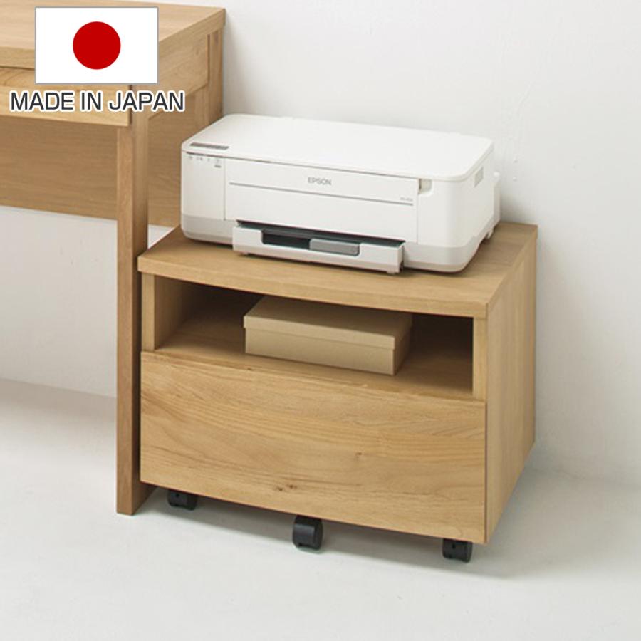 堀田木工所 プリンターワゴン 幅52.4cm フルオープン引出し アール