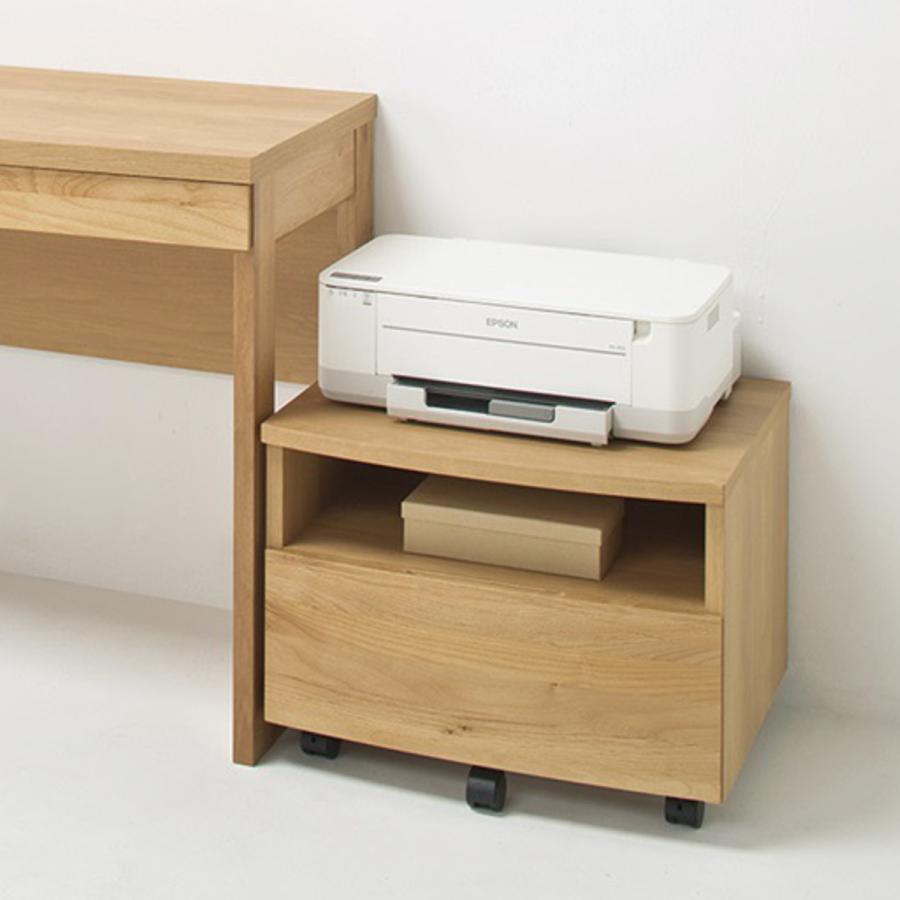 堀田木工所 プリンターワゴン 幅52.4cm フルオープン引出し アール