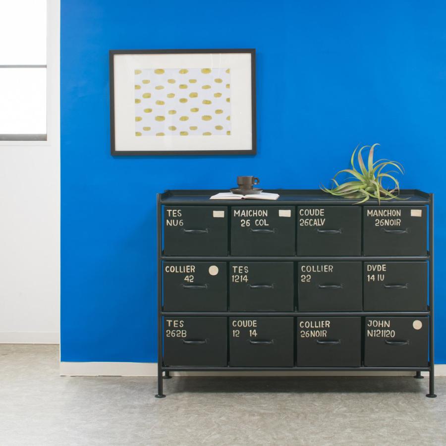 インダストリアル系 スチール引き出し15段