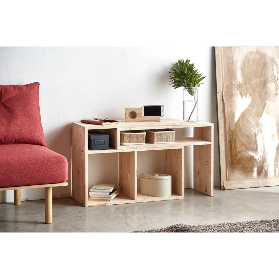 伸縮テレビボード 幅75〜130cm ラバーウッド 無垢材 （ テレビ台