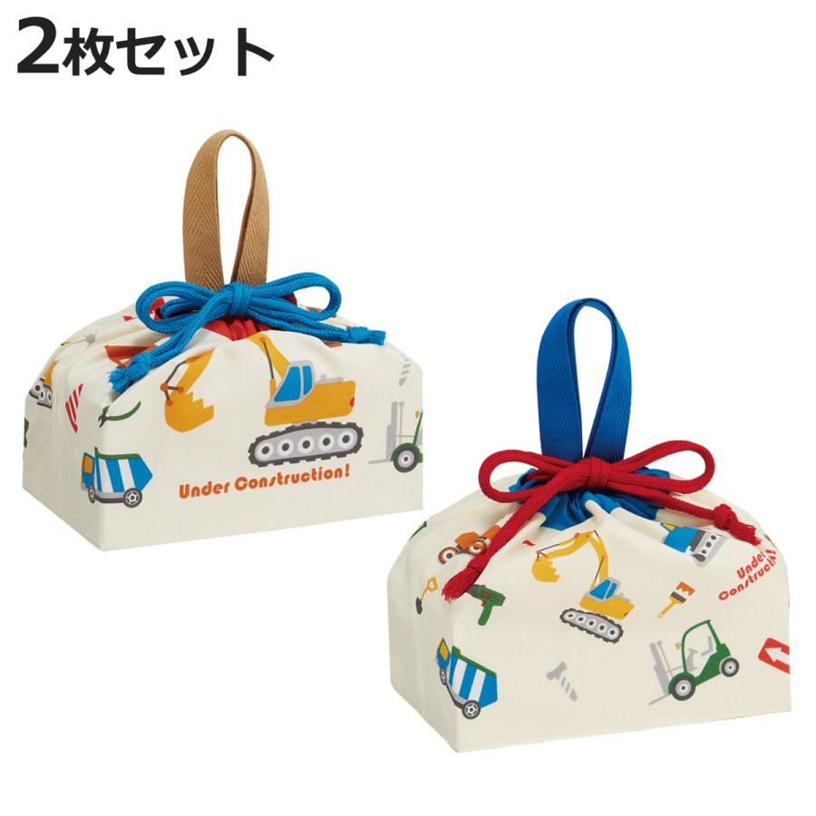 スケーター お弁当袋 ランチ巾着 2枚セット はたらくクルマ （ 弁当袋