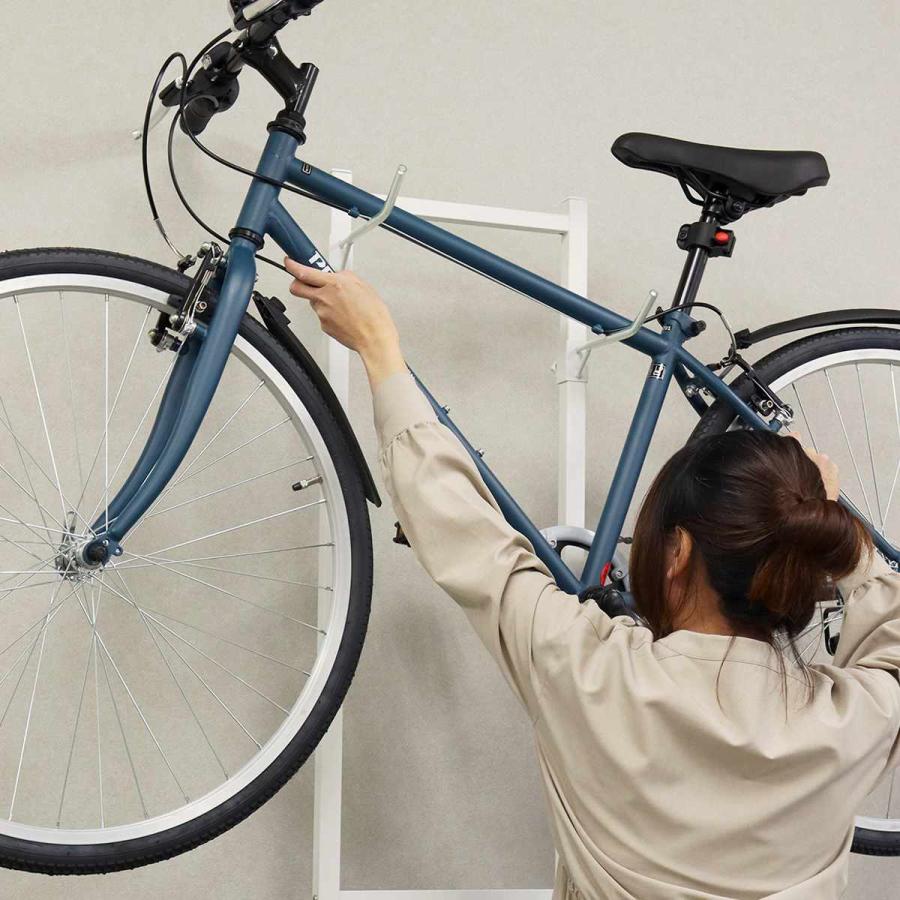 自転車スタンド 2台用 室内用 6段階高さ調整 （ サイクルスタンド