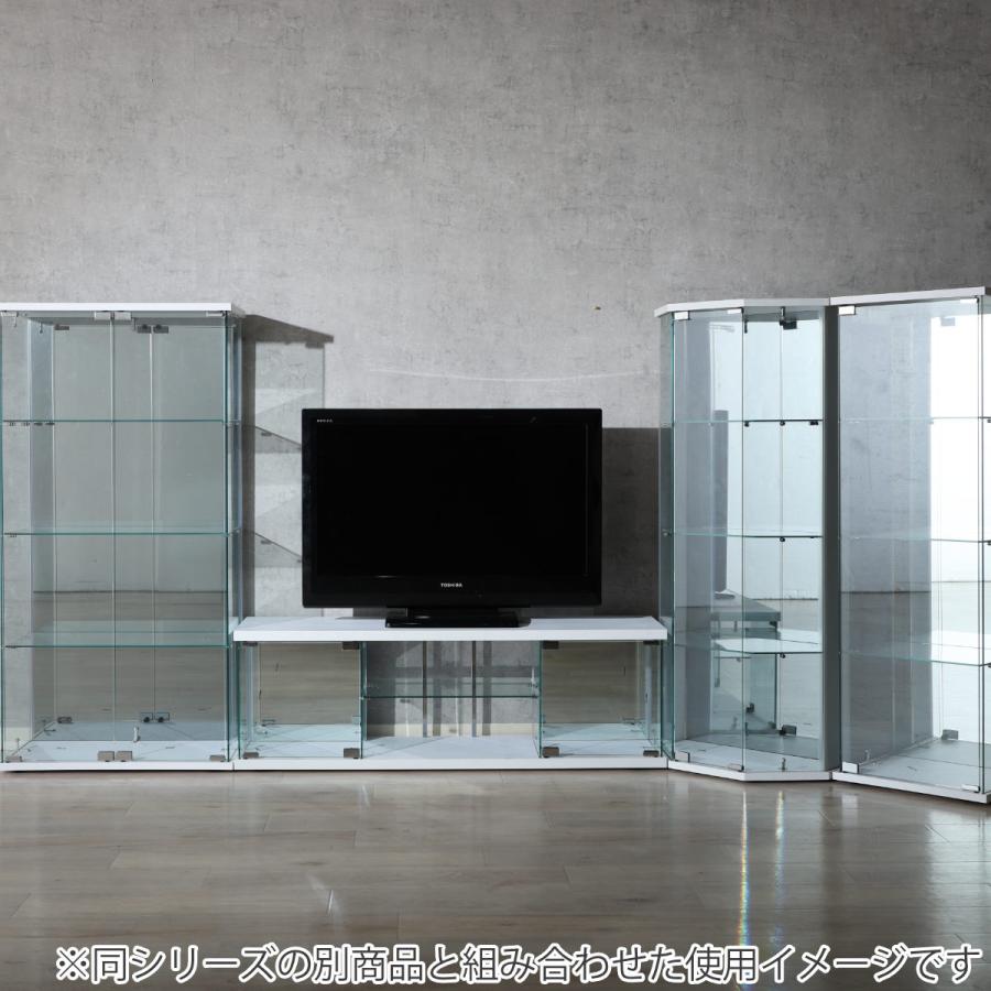 テレビボード-ハイタイプ- 照明付き ガラス棚 不二貿易（Fuji Boeki） テレビ台 幅110cm ガラスコレクションケース