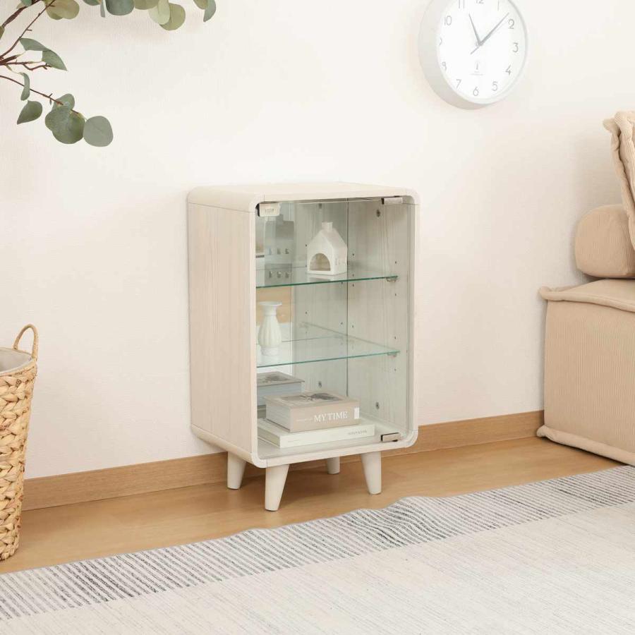 お値下げ不可！背面ミラー ガラス扉 ショーケース コレクションケース 不二貿易 ショーケース 幅42.5cm 3段 背面ミラー コレクション