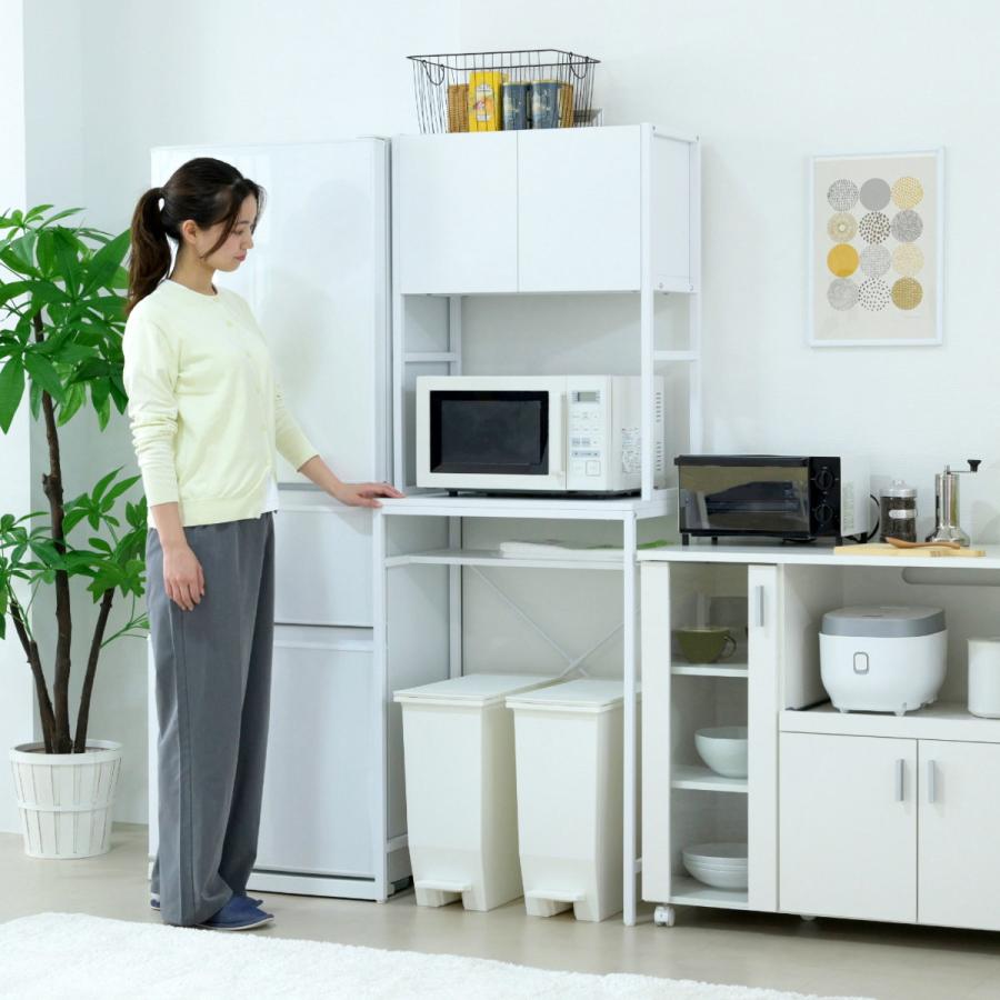 ゴミ箱上ラック 幅63cm メラミン ミドルタイプ （ ゴミ箱上 ラック 高