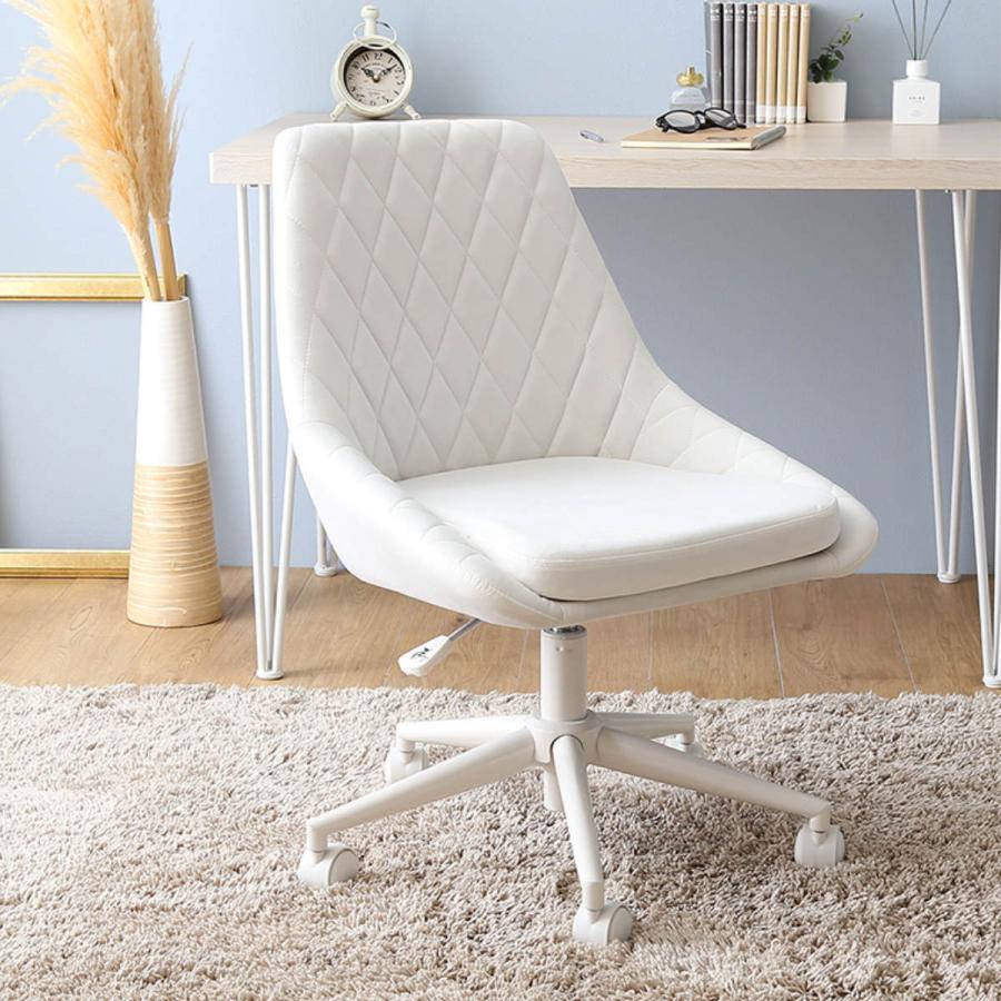 大人かわいいチェア Lueur オフィスチェア 昇降式 座面高43.5〜52cm