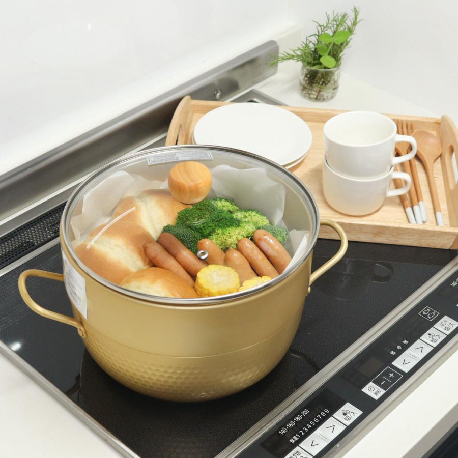 和平フレイズ 蒸し器 2段 24cm IH対応 hocona ガラス蓋付き 蒸し鍋
