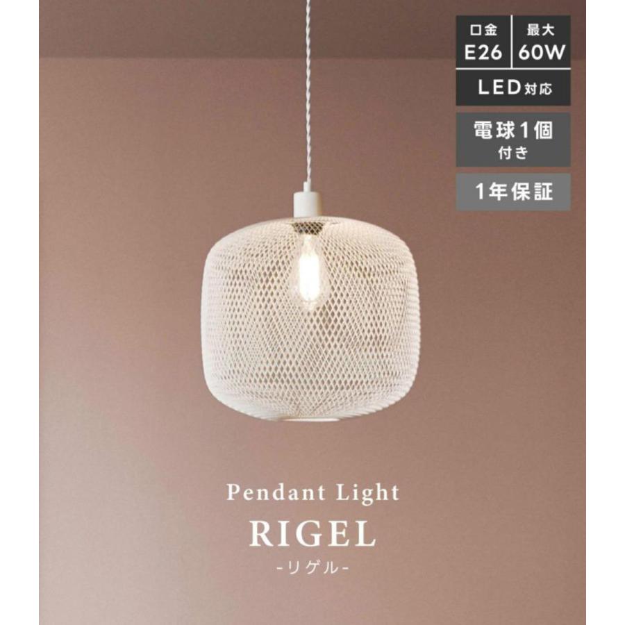 ペンダントライト LED対応 電球付き RIGEL （ リゲル 照明 ライト 吊り下げ 照明器具 ）の画像