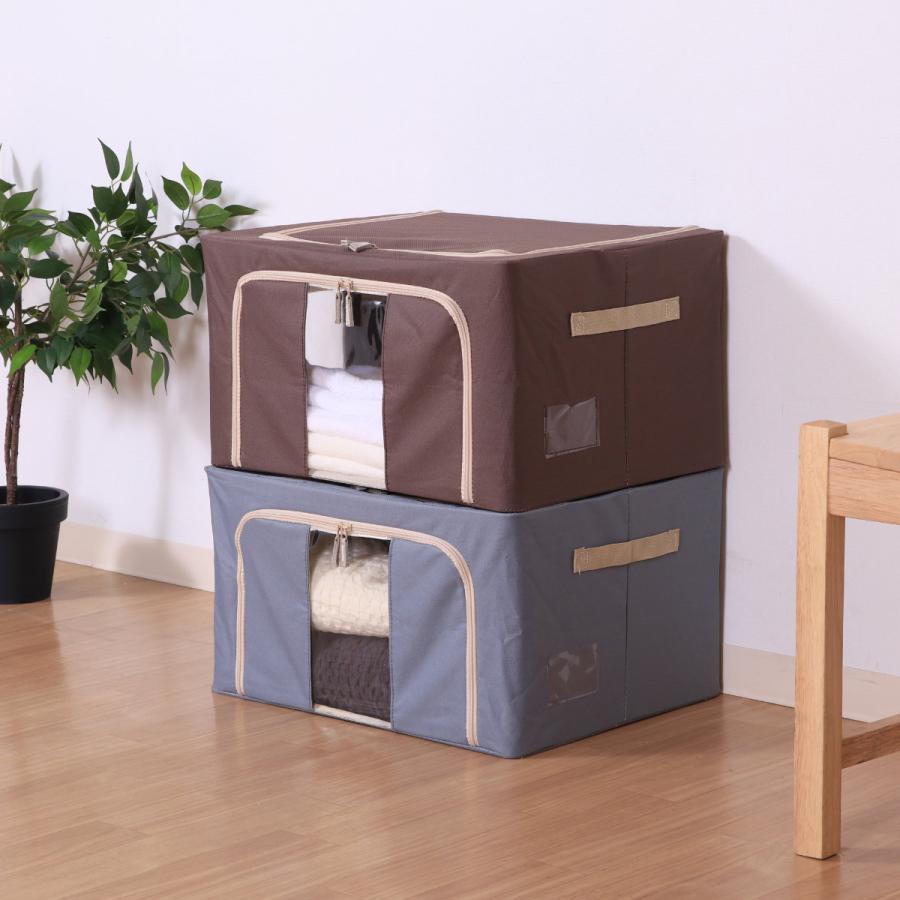 不二貿易（Fuji Boeki） 収納ボックス 55L 窓付き 積み重ね収納