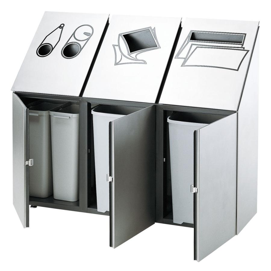 山崎産業 屋内用ゴミ箱 業務用 45L×2 25L×2 3連タイプ 分別 山崎産業 屋内用ゴミ箱 業務用 45L×2 25L×2 3連タイプ 分別