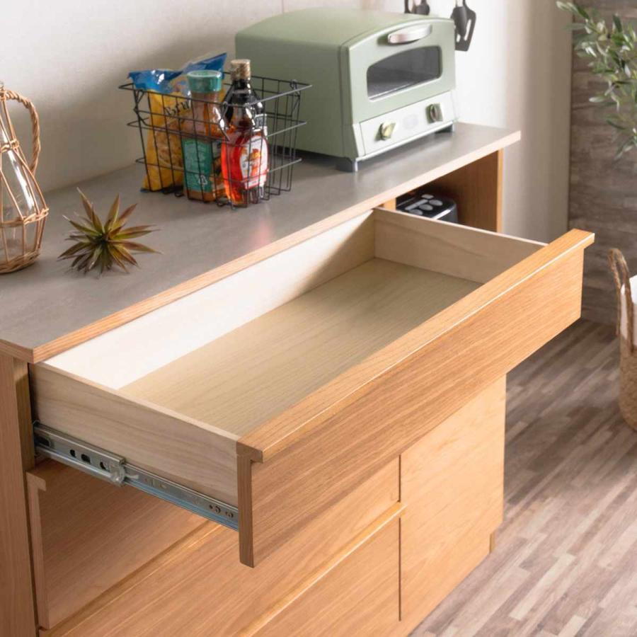 【送料込み】天然木 キッチンカウンター カップボード 120cm キッチンカウンター 幅120 食器棚 レンジ台 和風 キッチン収納 日本製