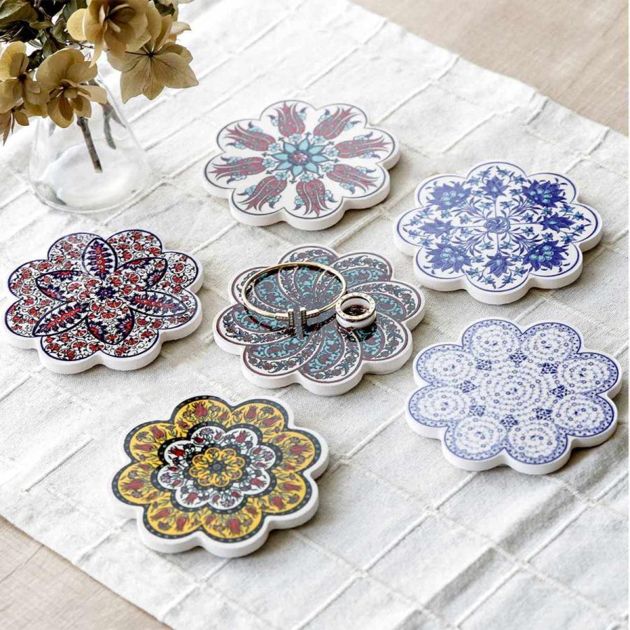 コースター 11cm IZNIK タイルコースター 陶器 ( トルコ陶器 コースター 11cm IZNIK タイルコースター 陶器 ( トルコ陶器
