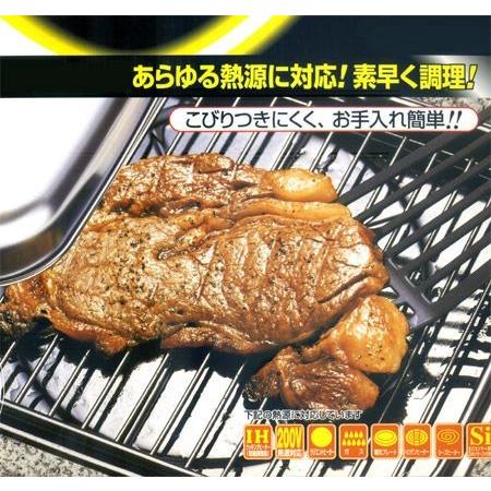 ■在庫限り・入荷なし■ マルチロースター　魚焼き器　ルックタイプ　蓋付き　ガス火対応　IH対応 （ 焼き網 グリルパン フィッシュロースター ）｜colorfulbox｜02