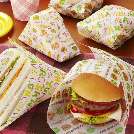 ハンバーガー＆サンドイッチ　シート　24枚入 （ 包装紙 ハンバーガー袋 ）