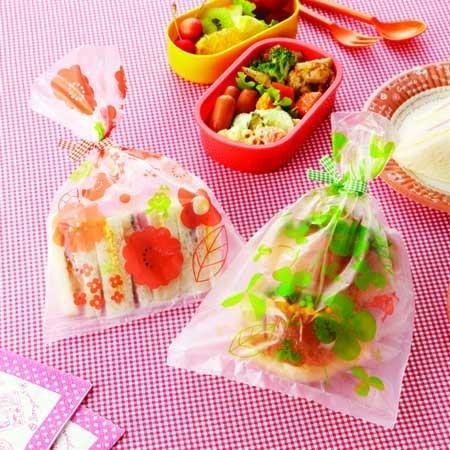 プリントポリ袋 ロールプリントポリ袋 フラワー＆クローバー 50枚入り
