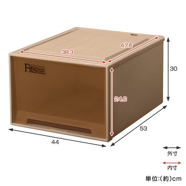 収納ケース Fits フィッツケースクローゼット ワイドL−53 ブラウン