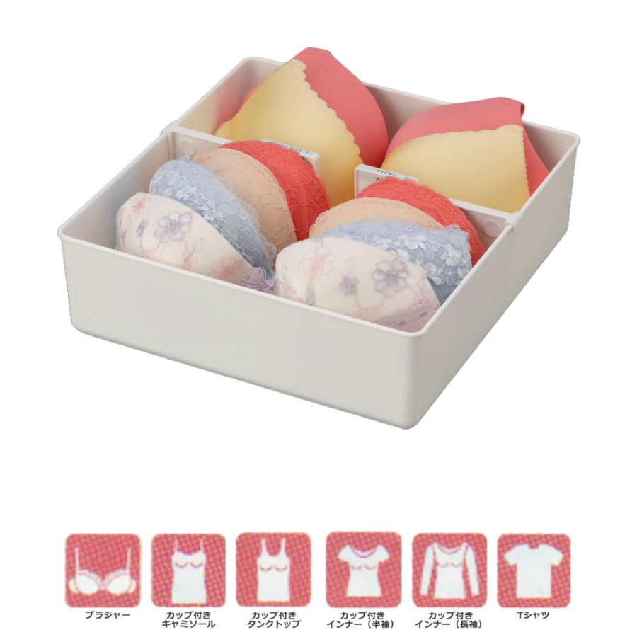 定価　２５,０００円以上　　お皿＆カップ＆マスク収納ケース イノマタ化学 仕切りボックス 下着収納ケース L 仕切り付 幅29.2×奥行