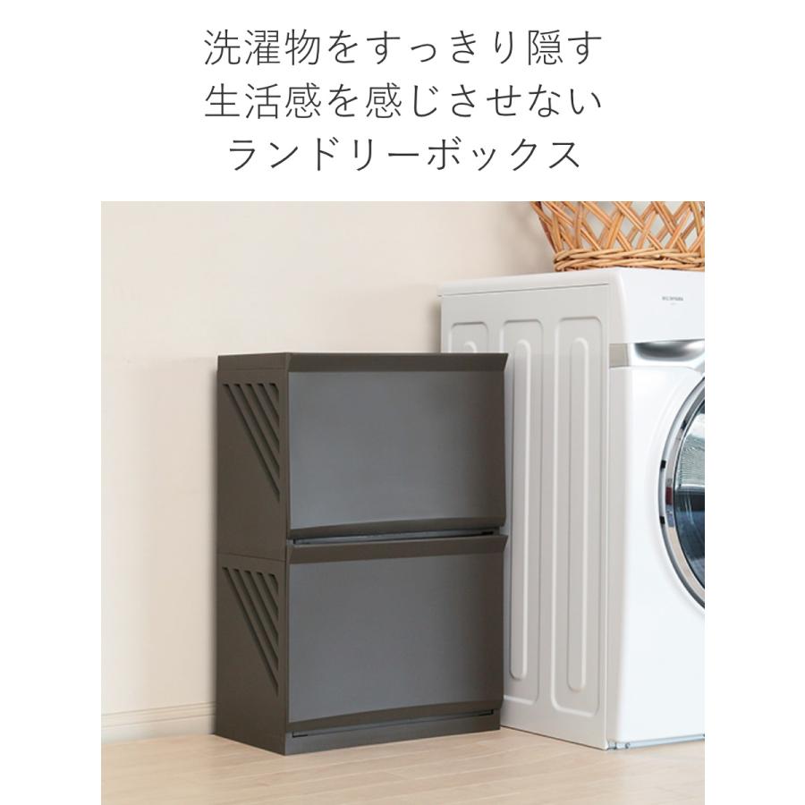 ランドリーラック バスケット カゴ 洗濯かご2個付き 平和工業 ランドリーボックス Clevan 2段 ランドリーラック 洗濯かご