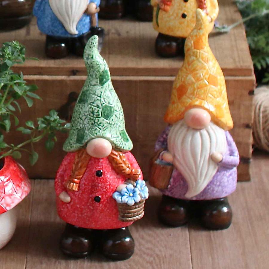 ガーデンノーム M 置物 （ 小人の妖精 小人 レジン オブジェ