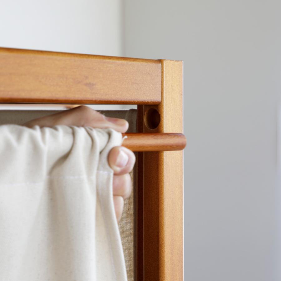 弘益 衝立 4連 高さ150cm 帆布 和風 天然木 完成品 （ パーテーション