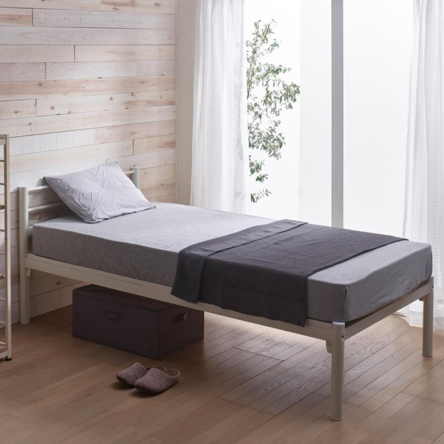 弘益 メッシュベッド シングル ホワイト スチールフレーム （ ベッド