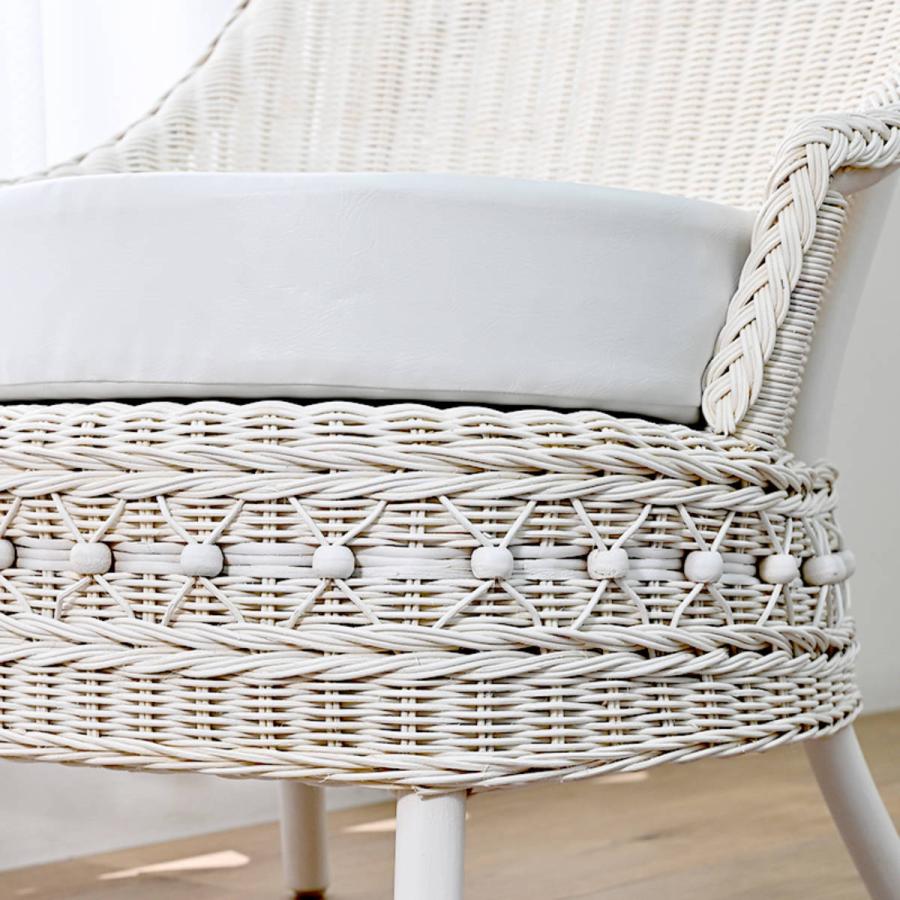 籐 ソファ 幅55cm シングルソファ 1人掛け ラタン製 fiore （ 白家具