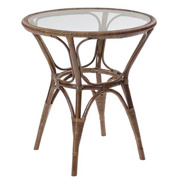 □在庫限り・入荷なし□ ガラステーブル 丸テーブル ラタン製 Breeze