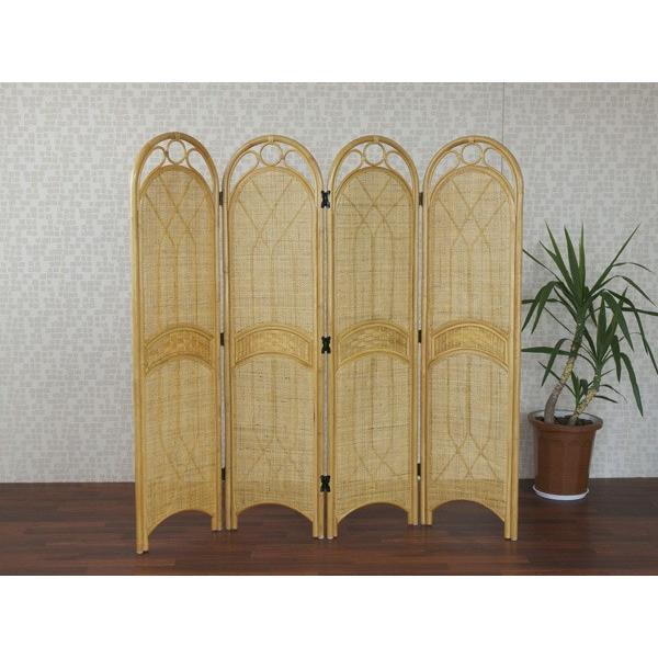 籐 スクリーン 4連 衝立 アジアン家具 高さ150cm （ 籐製 ラタン