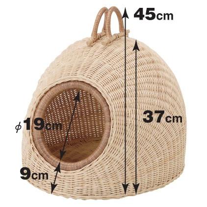 今枝商店 ペットハウス ラタン 猫ちぐら 籐家具 幅45cm （ ペット