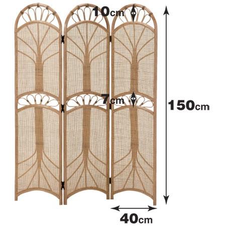 衝立 3連 ラタン パーテーション 籐家具 高さ150cm : お弁当グッズの
