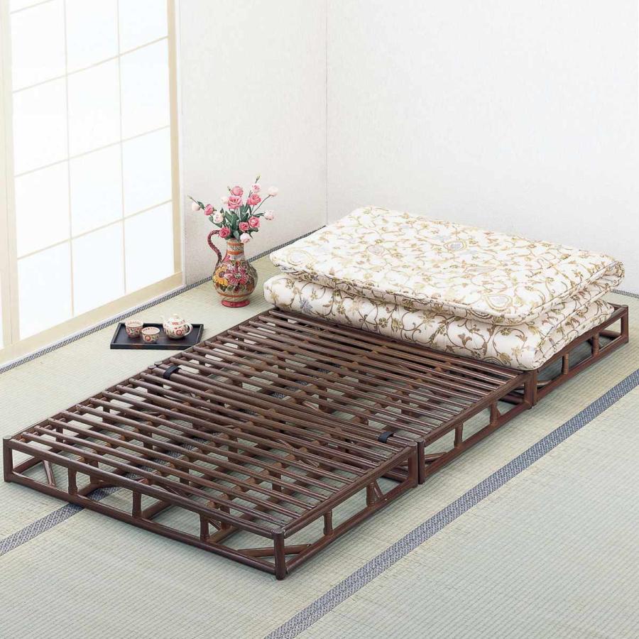 今枝商店 籐 すのこベッド 三分割タイプ シングル （ ラタン三つ折り