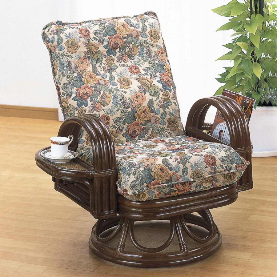 高級　今枝商店 ラタン リクライニングチェア 籐 今枝商店 籐 リクライニングチェア 回転式 ハイタイプ 棚ラック付 座面