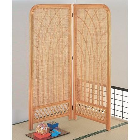 衝立 2連 ラタン パーテーション 籐家具 高さ140cm : お弁当グッズの