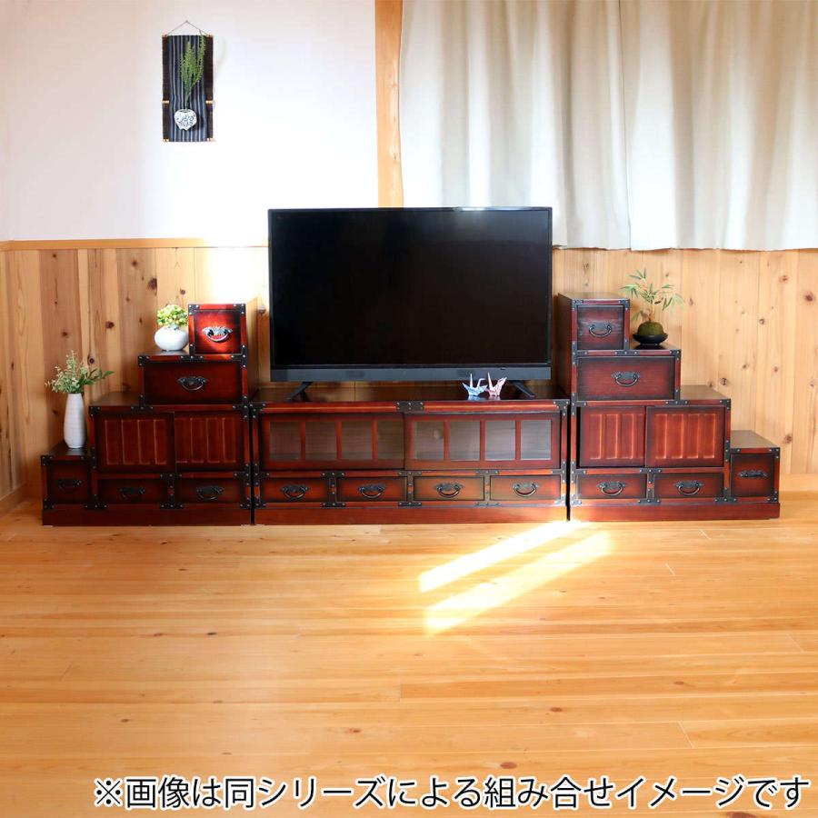 クロシオ 階段箪笥 民芸調 桐製 和タンス 右下がり 幅67cm （ 和風