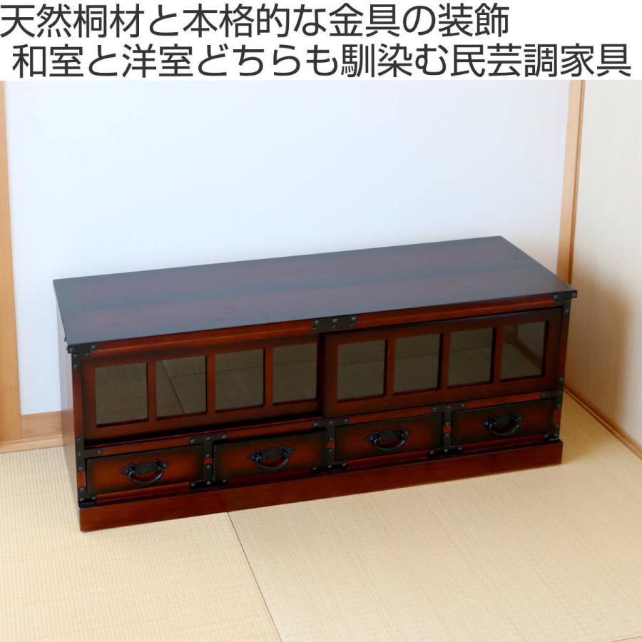 クロシオ テレビ台 民芸調 桐製 和風ローボード 幅100cm （ 和風 TV