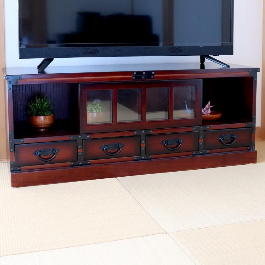【色んなお部屋にマッチ♪】「和風・和調台」サイドボード ローボード テレビ台 テレビ台 国産 幅180cm ローボード ロータイプ 格子 引き出し フラップ
