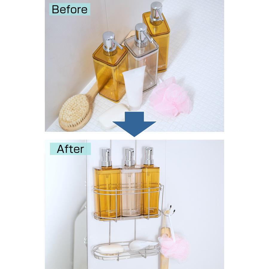 ステンレスシャワーラック 2段 浴室収納 ステンレス お風呂 ラック