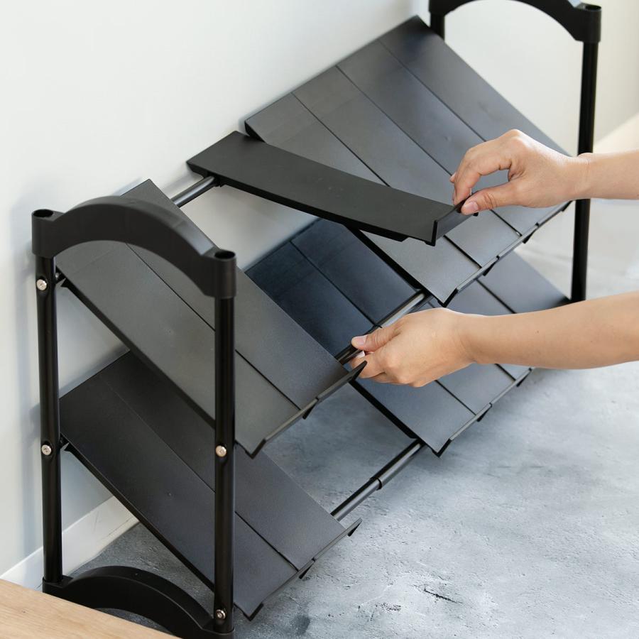 シューズラック 靴収納ラック 二段靴収納 楽天市場】シューズラック 2段 幅75cm 奥行30cm スリム （ 送料無料