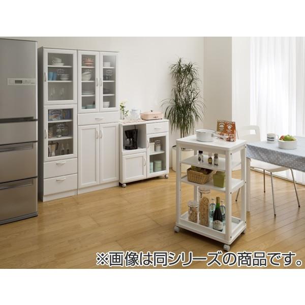 白井産業 食器棚 カウンターワゴン セシルナ 白井産業 カウンターワゴン 食器棚 キャスター付 カフェ風デザイン