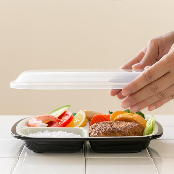ランチプレート プラスチック 食器 フタ付きランチプレート 角型 楽弁 仕切り付き 同色2個セット 電子レンジ対応 食洗機対応 家弁 仕切り皿 set お弁当グッズのカラフルボックス 通販 Yahoo ショッピング