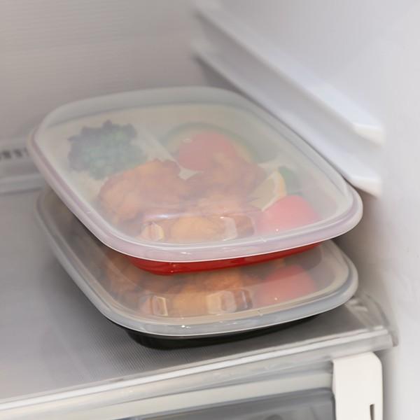 ランチプレート プラスチック 食器 フタ付きランチプレート 角型 楽弁 仕切り付き 同色2個セット 電子レンジ対応 食洗機対応 家弁 仕切り皿 set お弁当グッズのカラフルボックス 通販 Yahoo ショッピング