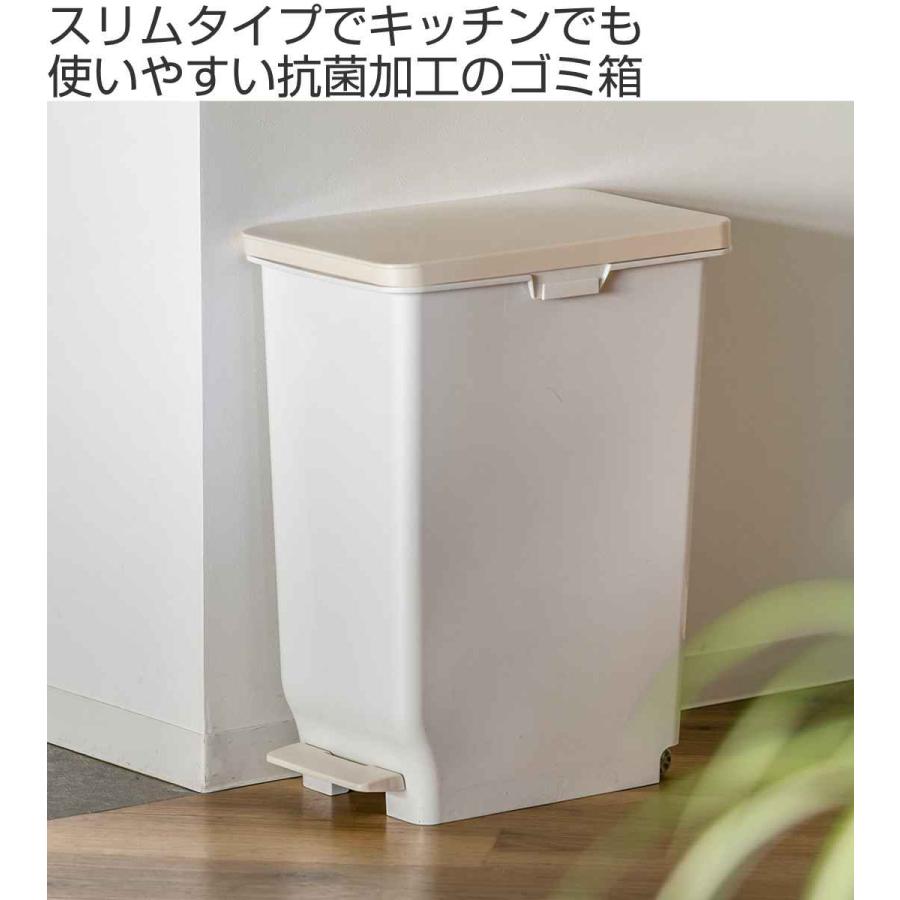 ゴミ箱 47L ふた付き セパ 抗菌 分別 スリム ペダルペール （ ごみ箱 47リットル 幅 28.5cm ペダル式 キッチン ）｜colorfulbox｜02