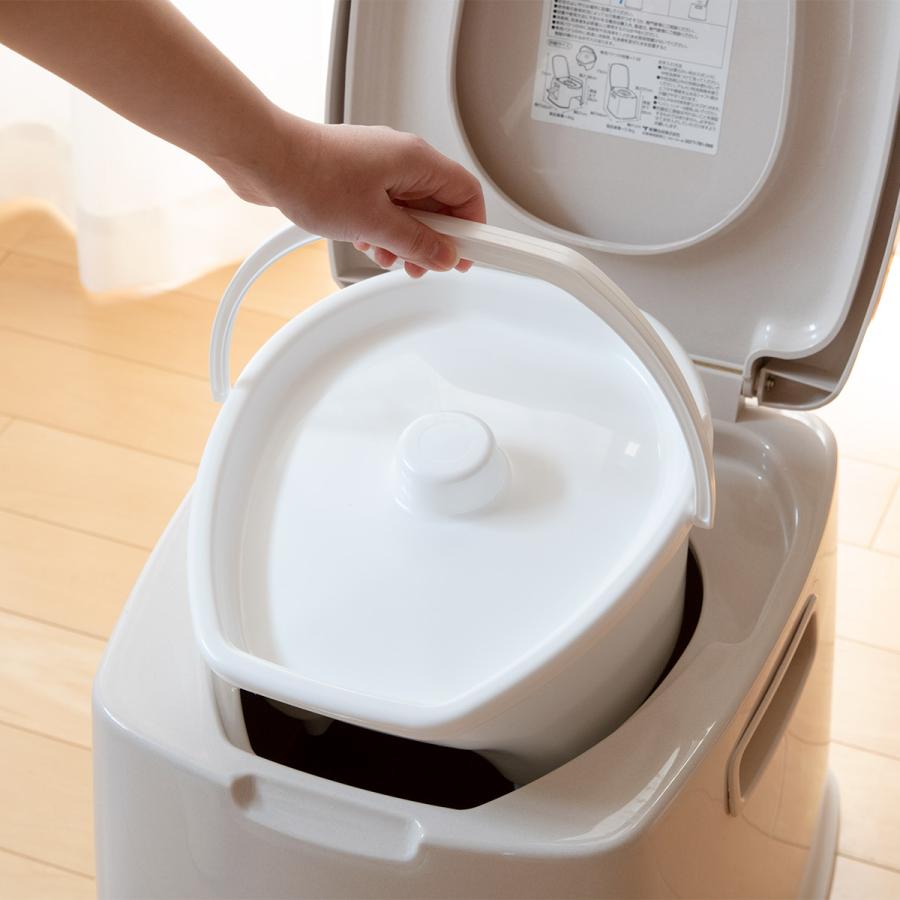 TONBO（新輝合成） ポータブルトイレ S型 コンパクト バケツ付き 介護