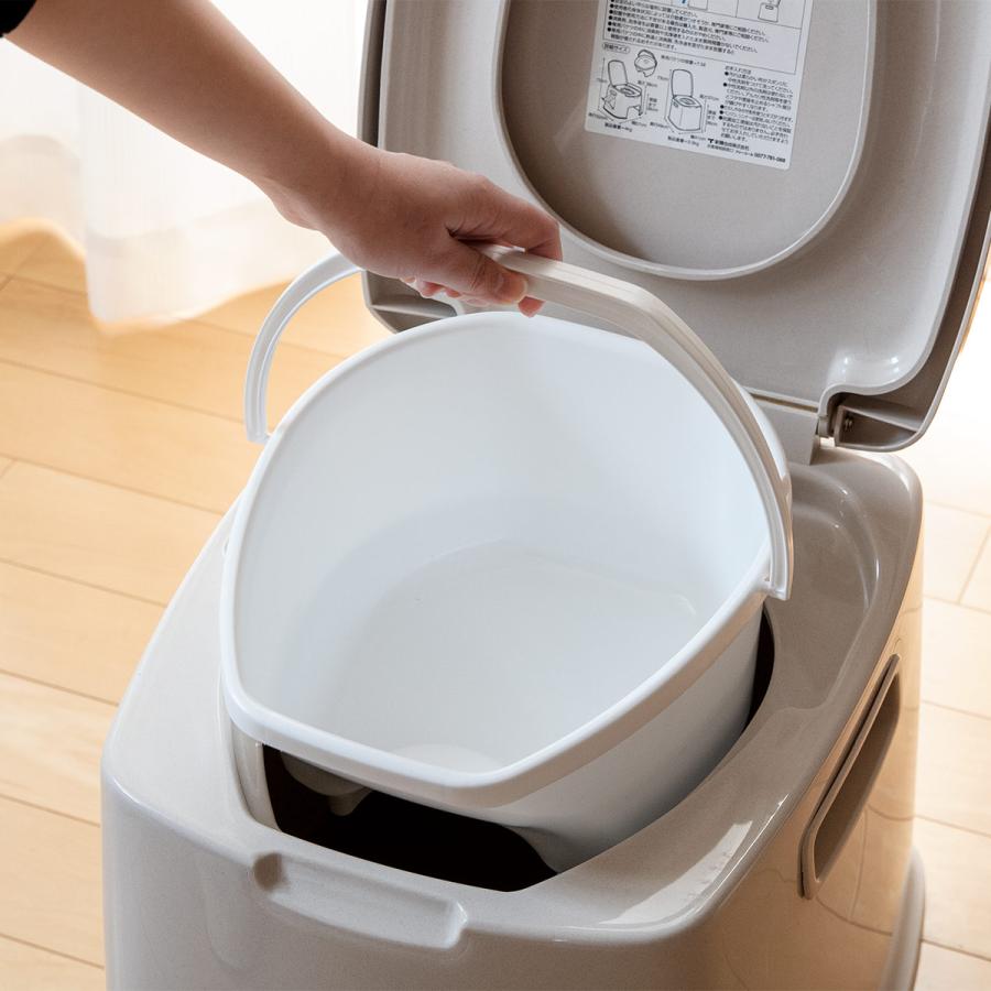 介護　ポータブルトイレ TONBO（新輝合成） ポータブルトイレ S型 コンパクト バケツ付き 介護