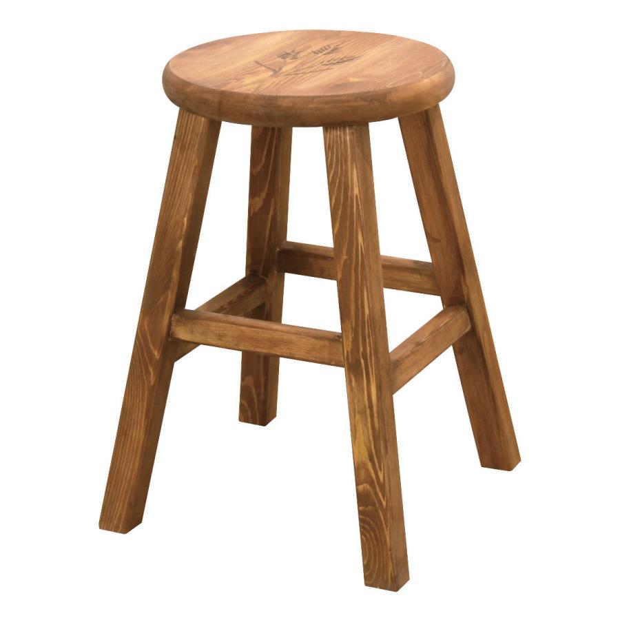 スツール 高さ46cm 丸椅子 カントリー調 （ 椅子 チェア ）