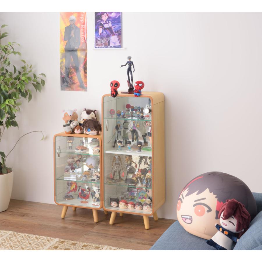 ガラスケース 幅36cm 4段 ガラス扉 背面ミラー 推し活 （ グッズ