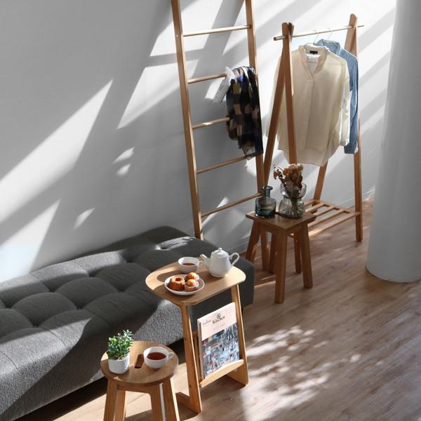 東谷 ハンガーラック 木製 天然木 オーク材 幅89cm （ コートハンガー