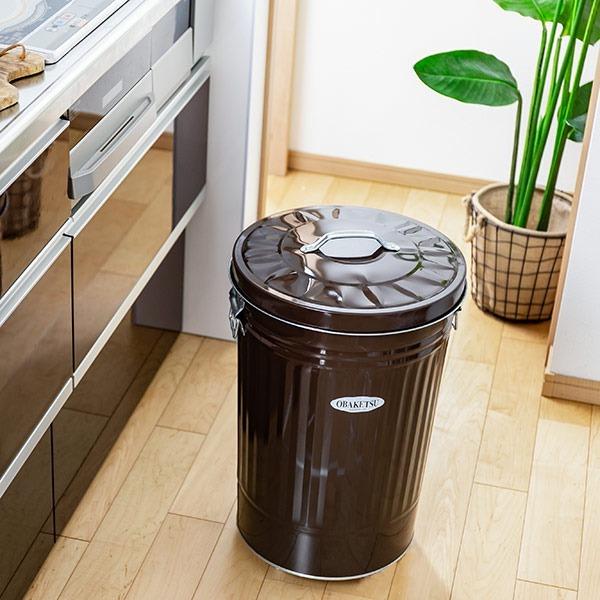 ゴミ箱 42L オバケツ OBAKETSU 屋外兼用 ごみ箱 トタン （ ふた付き 42